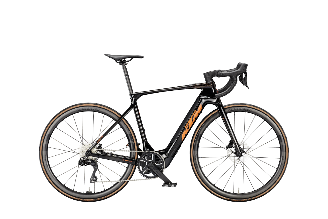 E-Rennrad KTM Macina Revelator SX Prime Carbon+Orange Flakes 400 Wh