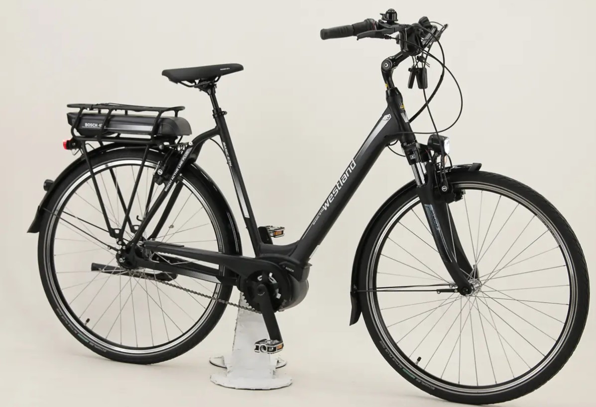 E-Bike Westland Basic E7N 7-Gang Nexus Rückttitt, 400Wh Active Plus Wave schwarz