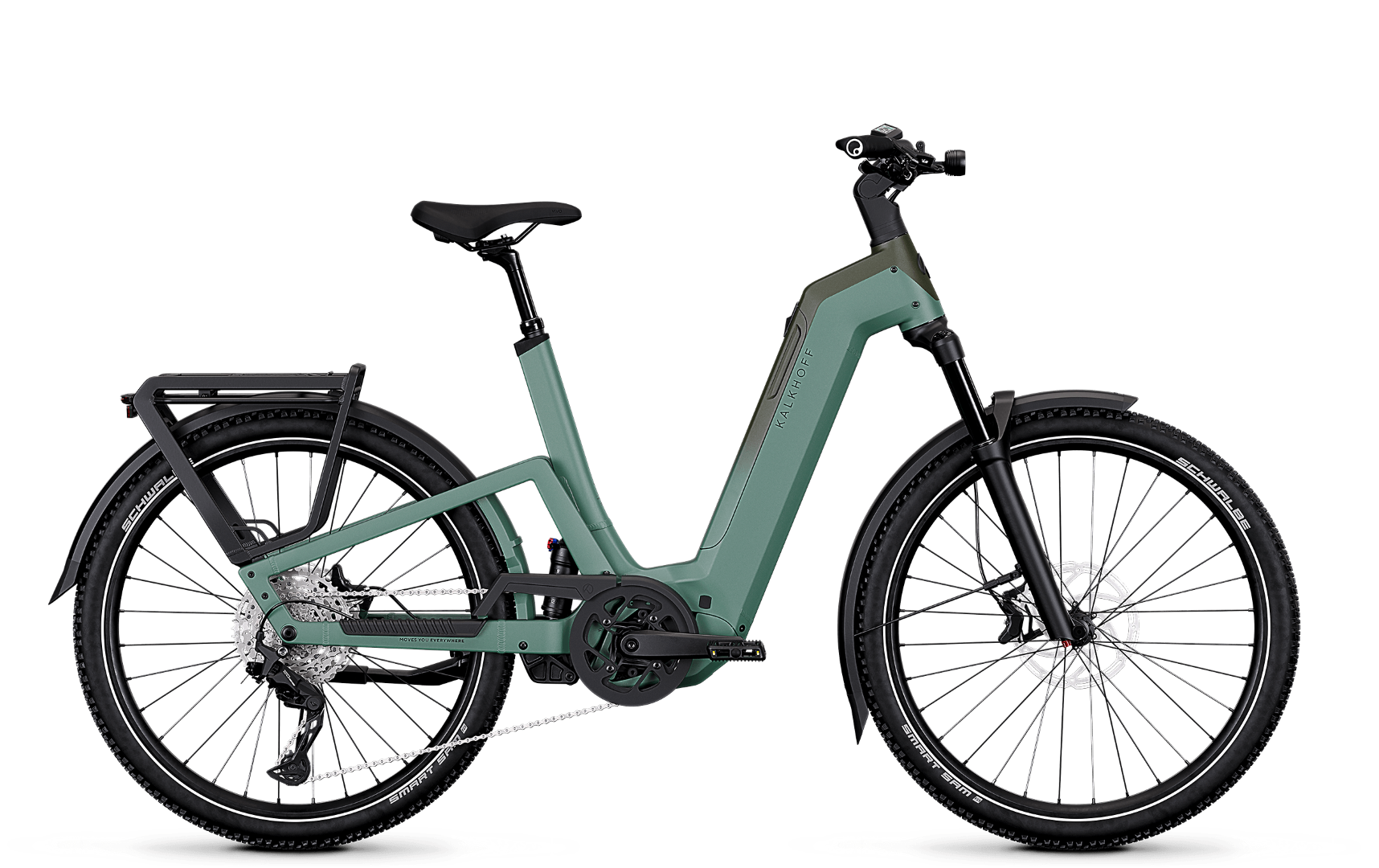 E-Bike Kalkhoff Entice 7+ Move mineralgreen / huntsmengreen matt Wave 27.5" 600 Wh