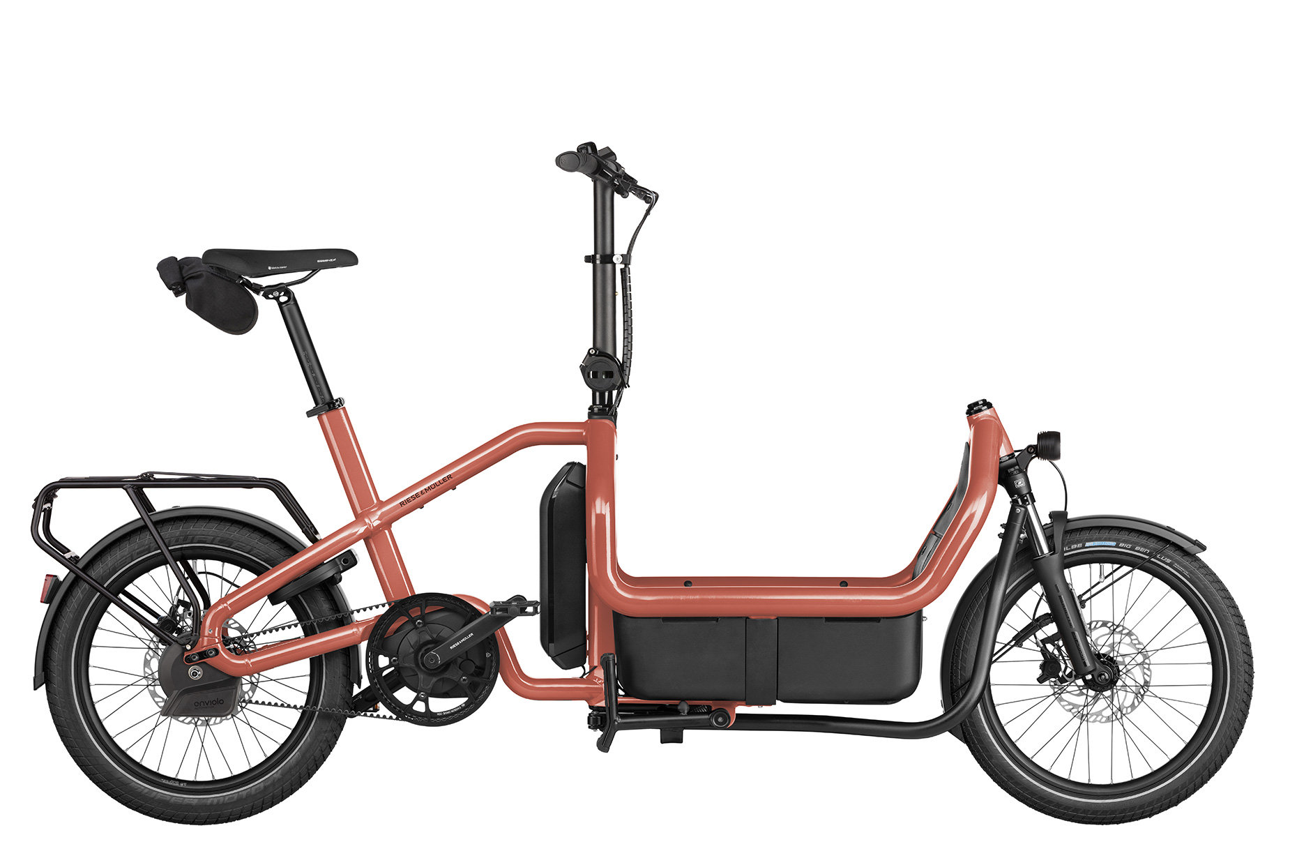 E-Lastenrad Riese & Müller Carrie2 automatic 725Wh RX PX/Sport Cargo Kit Enviolo coral