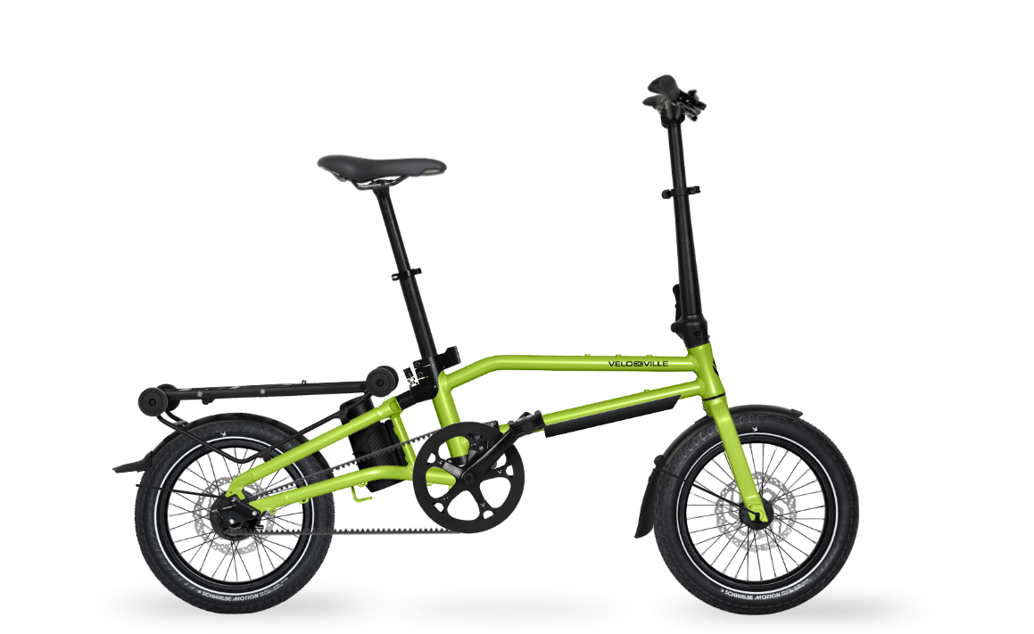 E-Faltrad Velo De Ville E-FOLDY 171Wh Mahle X30 Singlespeed 24cm 16" Lime Green glanz