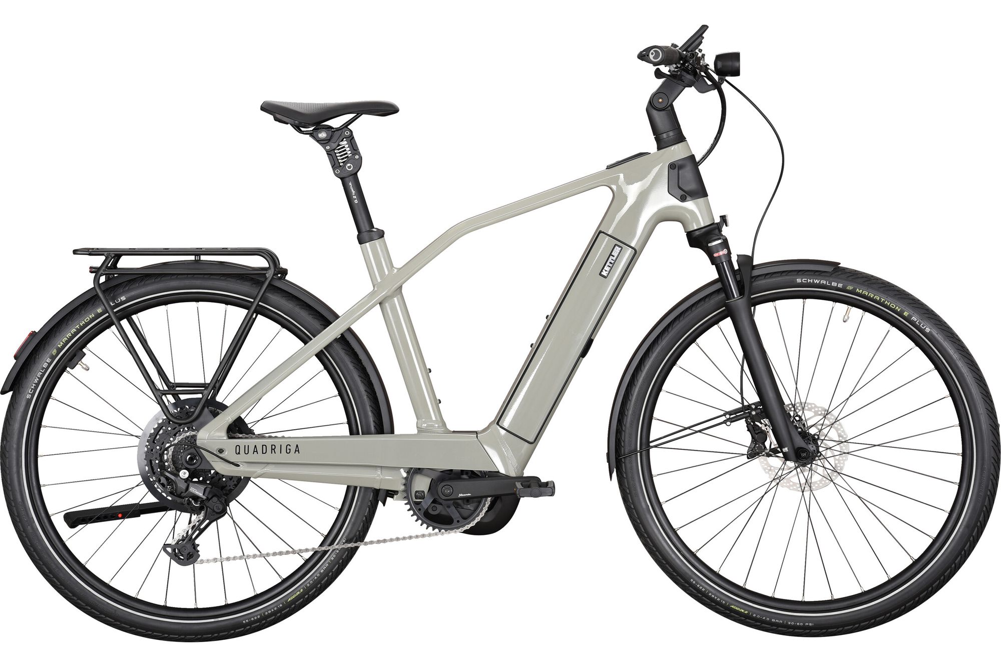 E-Bike KETTLER Alu-Rad QUADRIGA CX10 10G 800Wh Herren CX 28" Kiox 500 gentlemen's grey