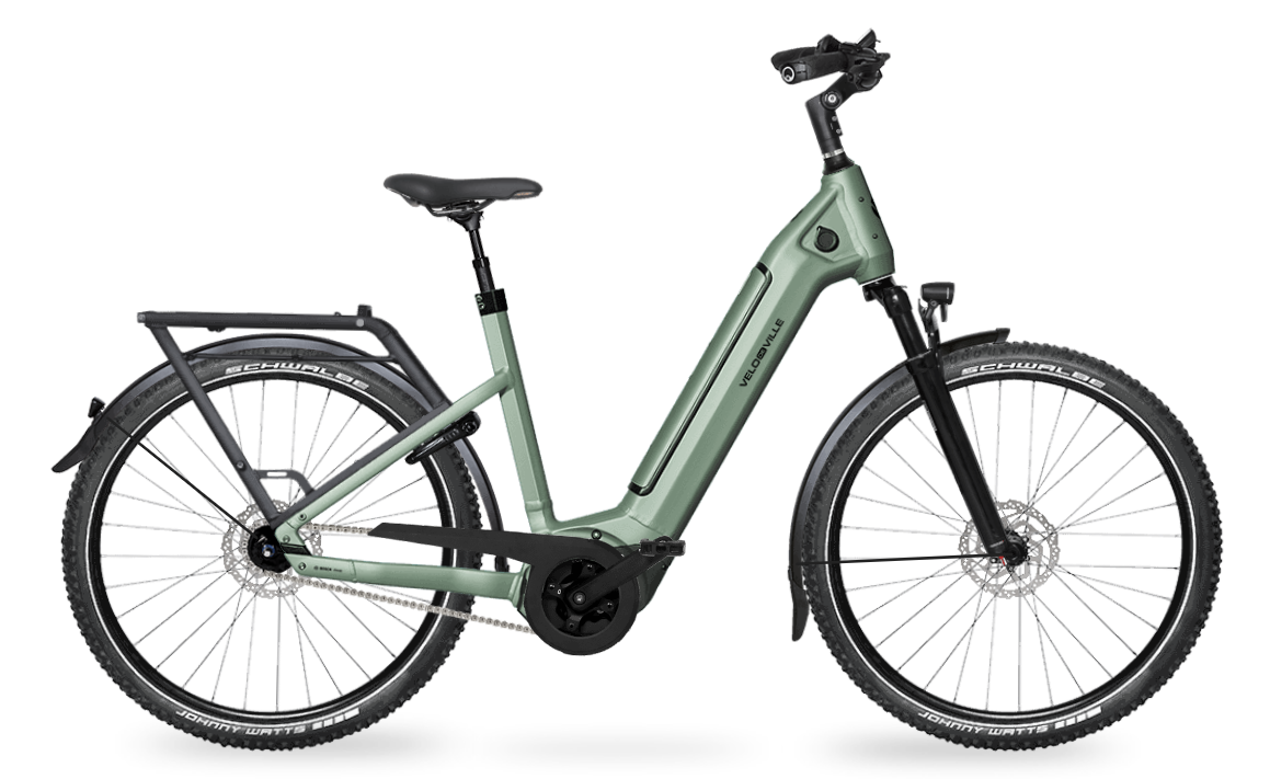 E-Bike Velo De Ville SEB 990CX PRO Wave 800 Wh Purion 200 smart CX 53cm 5G Freilauf Eucalyptus Green matt