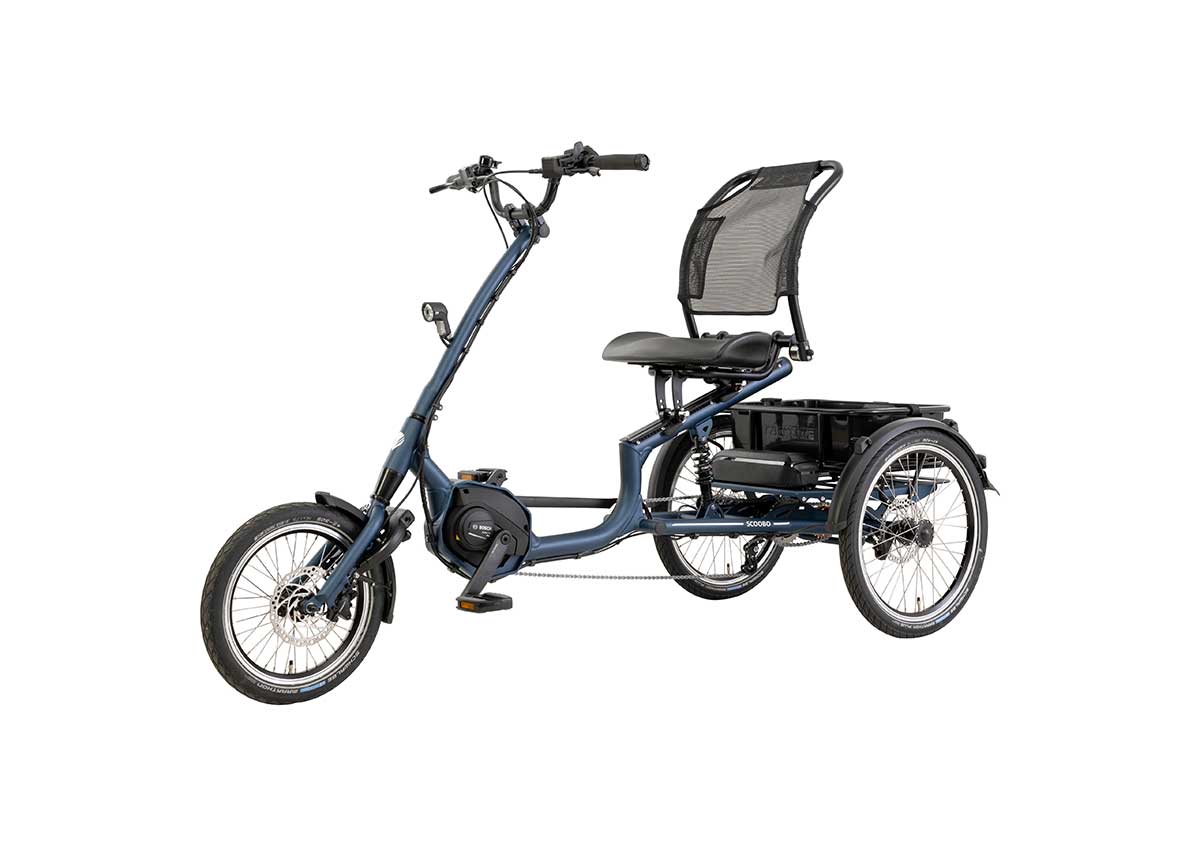 E-Dreirad Pfautec Scoobo Smart 16"/20" Active-Line-Plus 545 Wh azzurro stumpfmatt