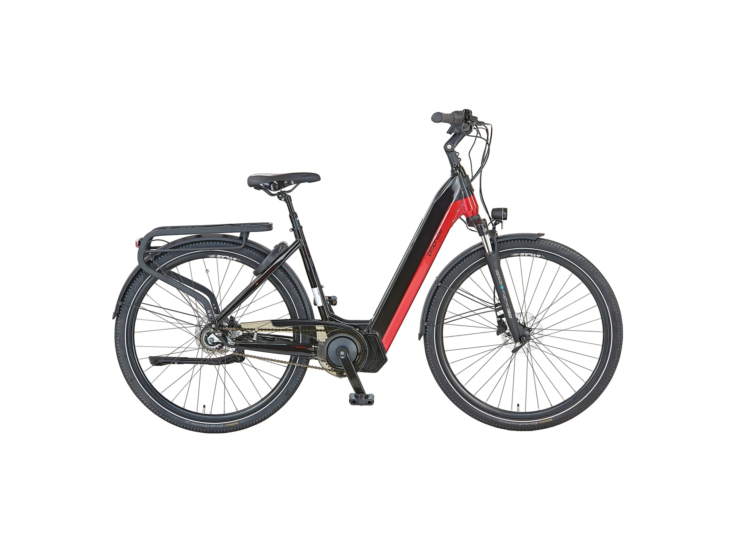 Prophete City E-Bike Geniesser 5.0 Damen 36 V Schwarz-Rot Glanz 28″